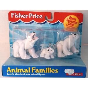 Fisher-Price Animal Families Polar Bear Family Action Figures 1995 NEW SEALED